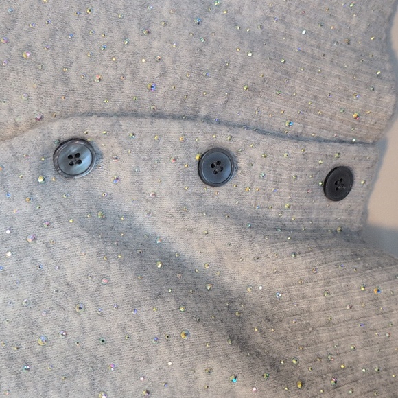 J. Crew V-neck Sparkle Cardigan in Supersoft Yarn, Heather Grey, Size M, EUC - Picture 6 of 10